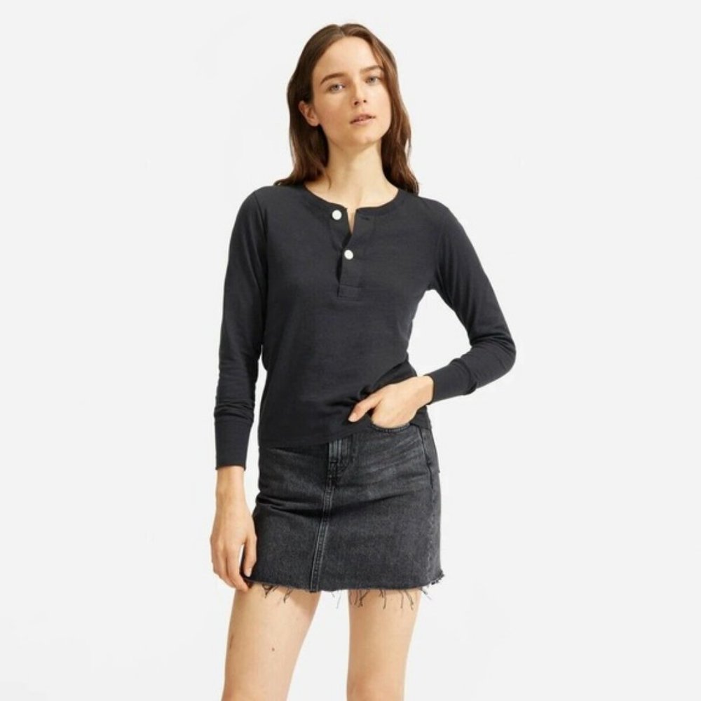 Everlane ReCotton Henley Tee Medium